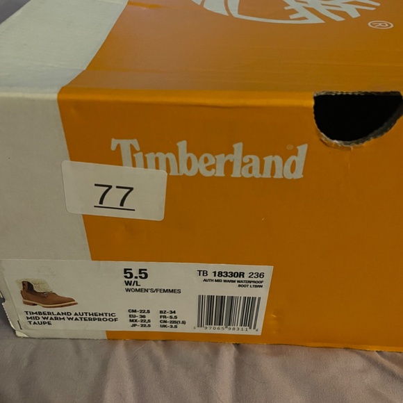 Timberland Womens Authentic Mid Warm Waterproof Taupe Boots Size 5.5 W/L - Picture 4 of 4
